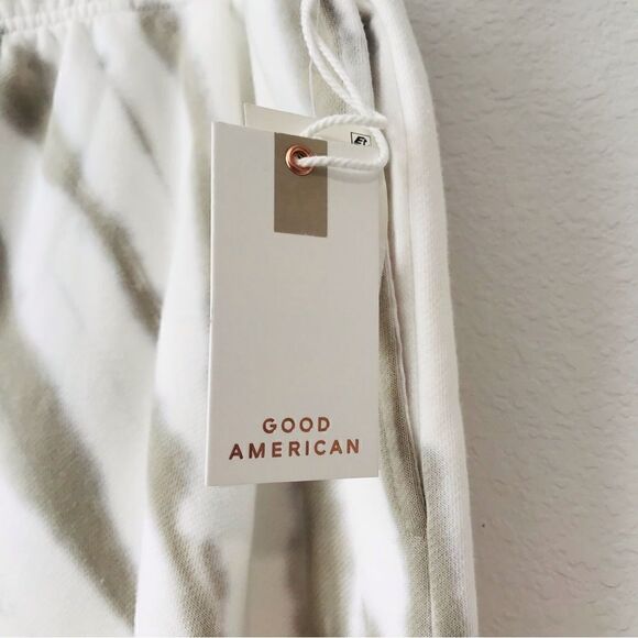 New! Good American Summer Sweat Tie Dye Drawstring Jogger Lounging Casual Shorts - Picture 6 of 7